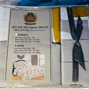 Solo Mio Organic Sheet Set - Gray and Yellow